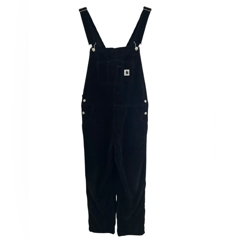 Carhartt WIP Bib Overalls Black Corduroy Size Medium - Picture 4 of 12